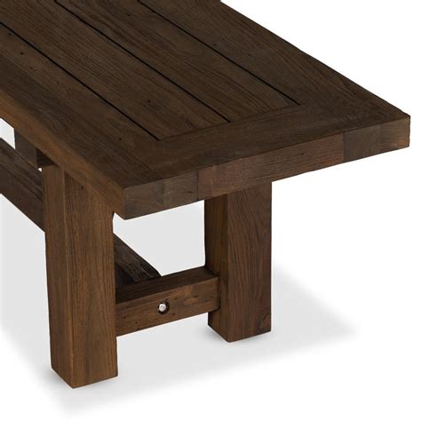 Stephie Rustic Lodge Natural Reclaimed Teak Outdoor Dining Bench