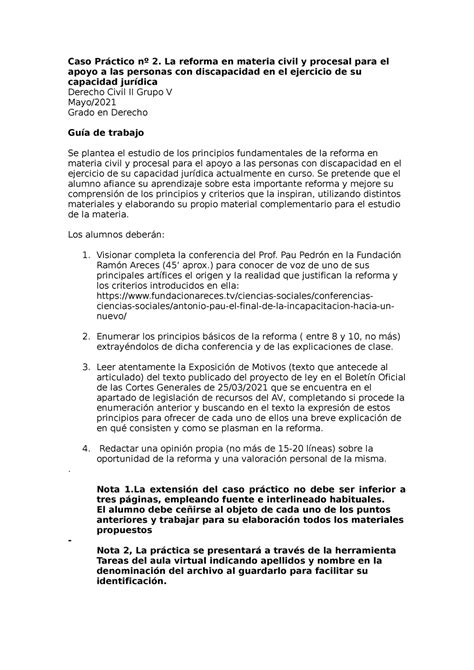 Caso Práctico Nº 2 Práctica Civil Ii Profesion Antonio Caso