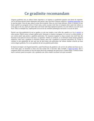 Ce Gradinite Recomandam Pdf