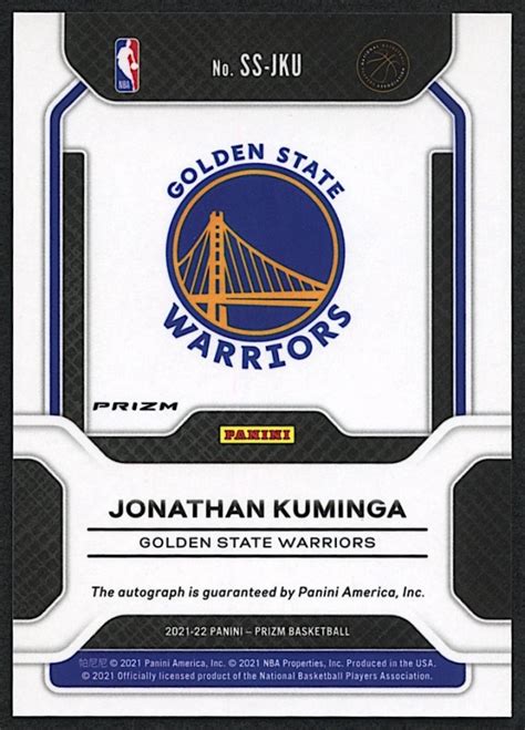 Jonathan Kuminga Panini Prizm Sensational Signatures Prizms