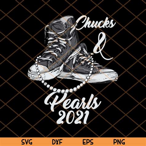 Chucks And Pearls 2021 Svg Valentine Apparel Svg Trending Customizable