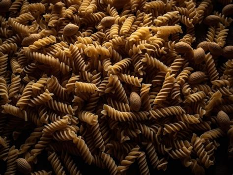 Premium AI Image Dry Italian Pasta Background Healthy Food Photo Top