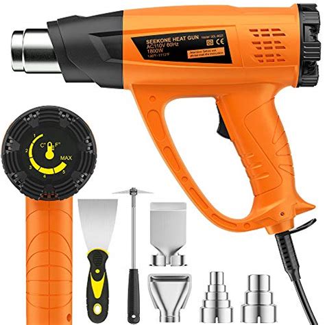 Seekone Heat Gun 1800w Heavy Duty Hot Air Gun Kit Variable Temp Control With 2 Temp Settings 7