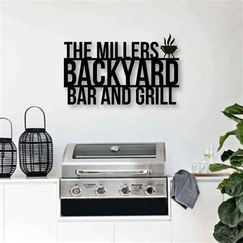 Personalized Bar And Grill Sign Outdoor Sign BBQ Sign Kitchen Decor