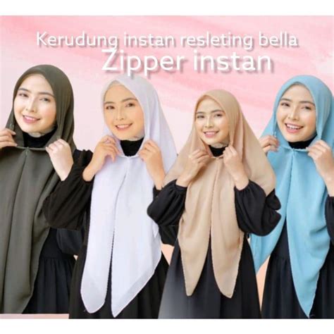 Jual Hijab Zipper Resleting Bella Square Lasercut Shopee Indonesia