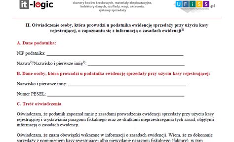 Obowiązkowe oświadczenie pracowników obsługujących urządzenia fiskalne