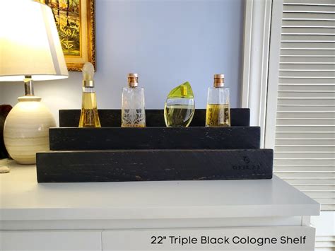 Black Wood Cologne Bottle Shelf Perfume Bottle Organizer Etsy