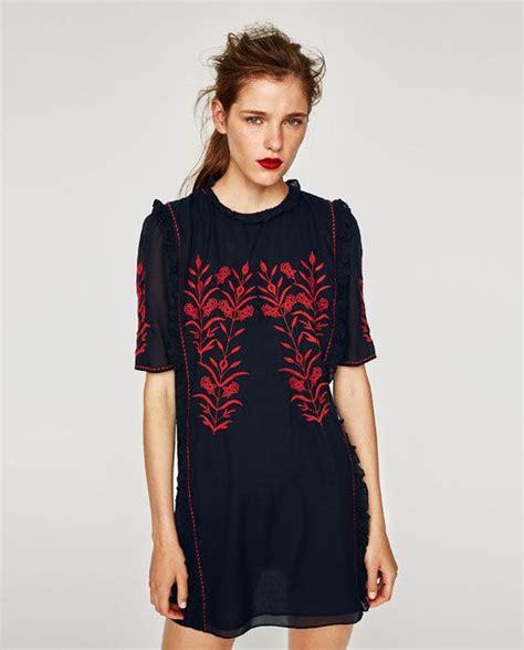 Image 2 Of Flowing Embroidered Dress From Zara Embroidered Dress Fab