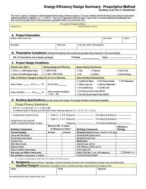 Fillable Online Form A Energy Efficiency Design Summary