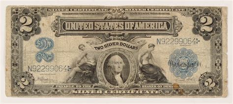 1899 2 Two Dollar Us Silver Certificate Large Size Bank Note