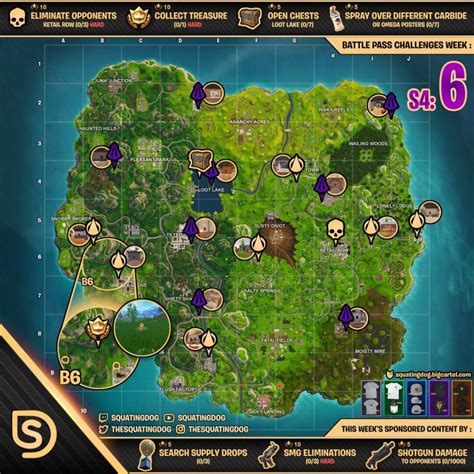 Fortnite Temporada 7 Semana 5 Lista De Desafíos Hoja De Trucos Ubicaciones Y Soluciones