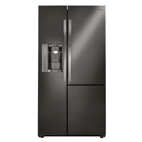 Samsung 245 Cu Ft Side By Side Refrigerator In Black Stainless Steel Rs25j500dsg The Home Depot