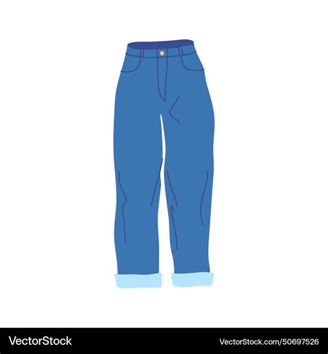 Cartoon clothe female dark blue jeans Royalty Free Vector