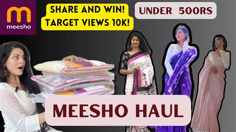 Meesho Trending Saree Haul Under 500 Rs Haul Saree Meesho Giveaway