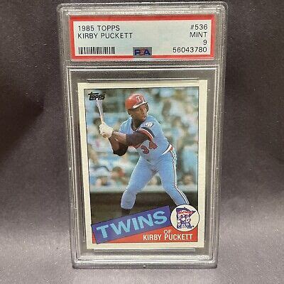 VINTAGE 1985 TOPPS KIRBY PUCKETT ROOKIE CARD 536 PSA 9 MINT RC HOF