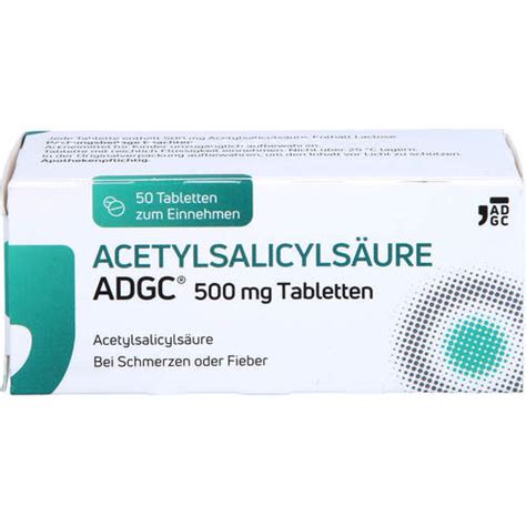 Acetylsalicyls Ure Adgc Mg Tabletten St