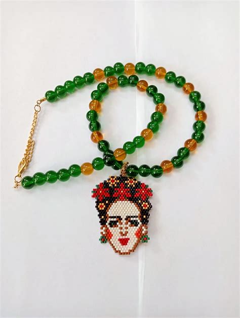 Miyuki Delica Frida Kahlo Necklace Etsy