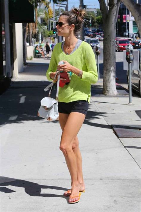 Alessandra Ambrosio In Tiny Spandex Shorts