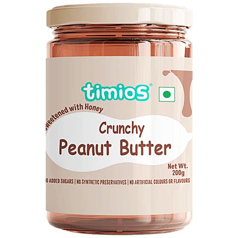 Buy Timios Crunchy Peanut Butter Sweetened With Honey No Added Sugar