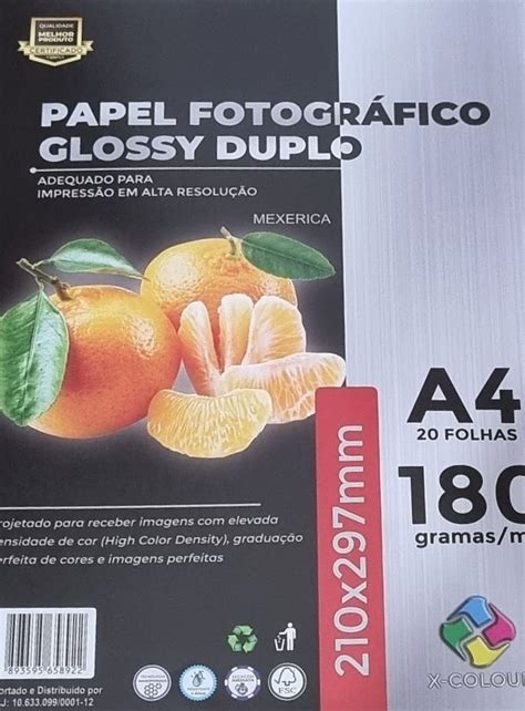 Papel Fotogr Fico Dupla Face Glossy A G Pct C Fls