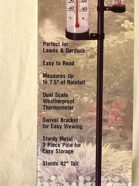 Acurite Rain Gauge And Thermometer Swivel Combination Measure Up To 75