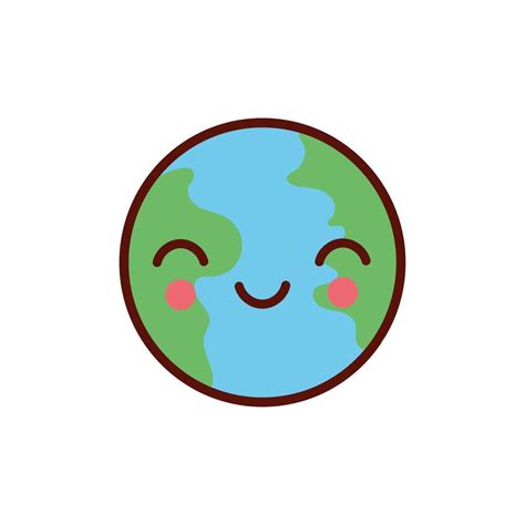 Lindo Icono De Personaje De Cómic Kawaii Planeta Tierra 2591020 Vector En Vecteezy