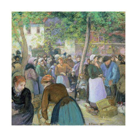 Trademark Fine Art Poultry Market At Gisors Canvas Art By Pissarro