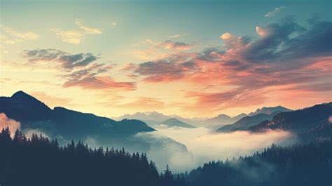 Premium Photo | Colorful Sunrise Over Mountains Panoramic View with ...