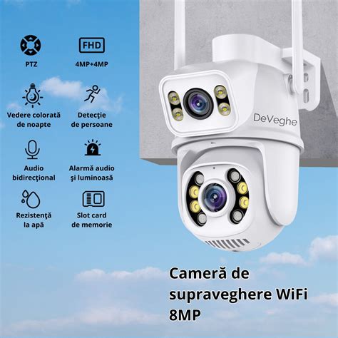 Camera De Supraveghere Dubla Wifi Deveghe Mp Full Hd Exterior Sau