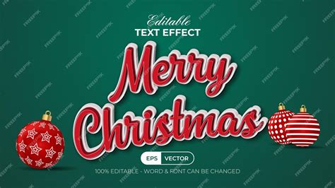 Premium Vector Merry Christmas Text Effect Style Editable Text Effect