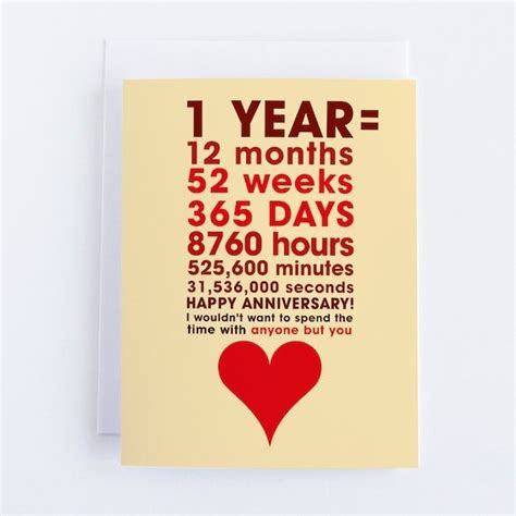 1 Year Happy Anniversary Card | Etsy | Happy anniversary cards, Love ...