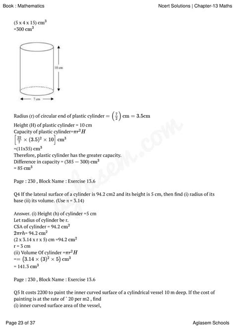 NCERT Solutions For Class 9 Maths Chapter 11 Surface Area And Volume