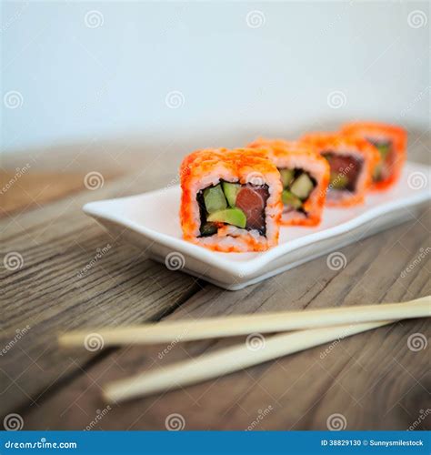 Sushi With Chopsticks Stock Photo Image Of Meal Nigiri 38829130