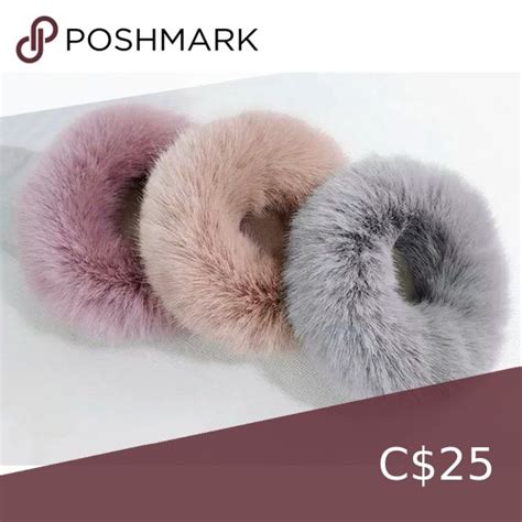 New Faux Fur Fuzzy Fluffy Hair Ties Scrunchies Fluffy Hair