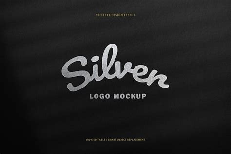 Premium Psd Black Paper Mockup Prototype With Silver Foil Logo Stamp