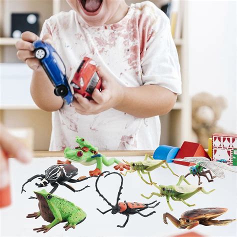 Insect Model Vivid Look Grasshopper Dragonfly Frog Miniature Figurine