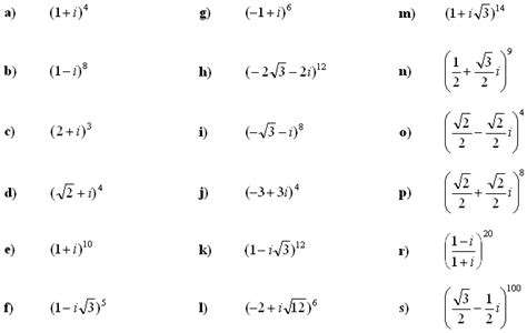 Math Exercises Math Problems Complex Numbers And Complex Equations