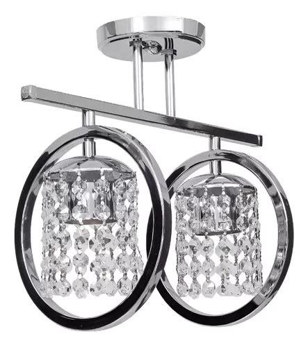 Aplique Barral 2 Luces Mini Emma Cromo Cristal Apto Led