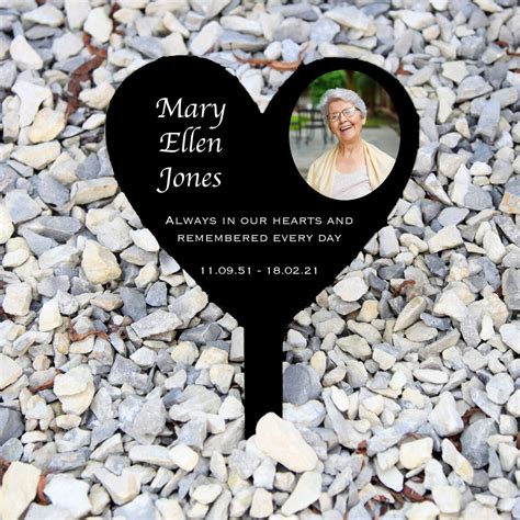 Personalised Heart Grave Stake Marker Headstone Memorial Etsy UK