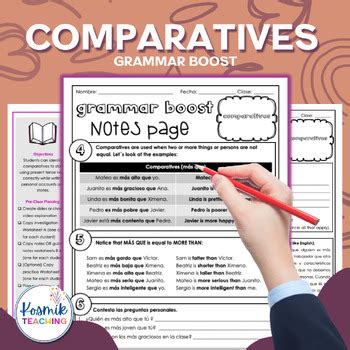 Spanish Grammar Lesson Comparatives Los Comparativos By Kosmik Teaching