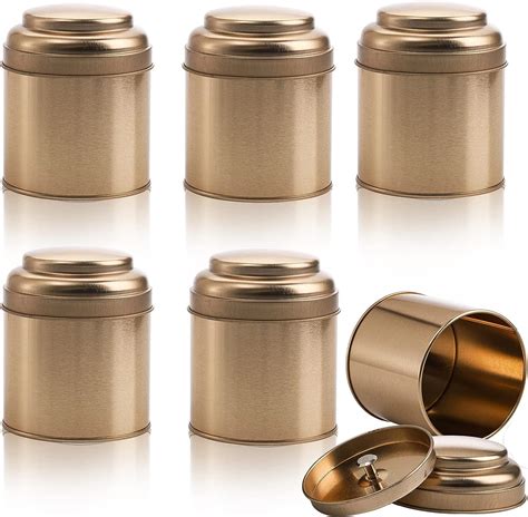 Lawei 6 Pack Tea Tins Canister With Airtight Double Lids Mini Tea