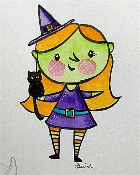 Part of a series of Halloween characters in drawing. Ink & watercolors ...