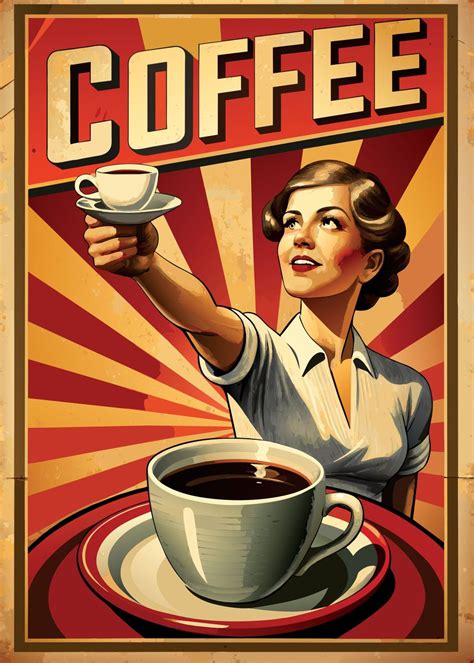 Coffee Propaganda Poster Picture Metal Print Paint By Fireabend