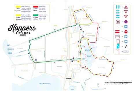 Giethoorn sailing route map - bootreserverengiethoorn.nl