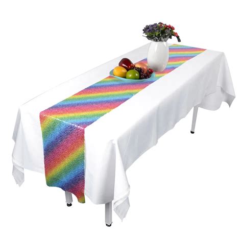 Aliexpress Buy X Cm Rainbow Color Table Runner For Wedding