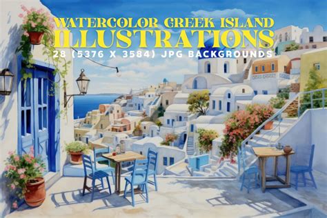 Get Lost in Paradise: 28 Greek Island Illustrations in Mesmerizing 5K ...