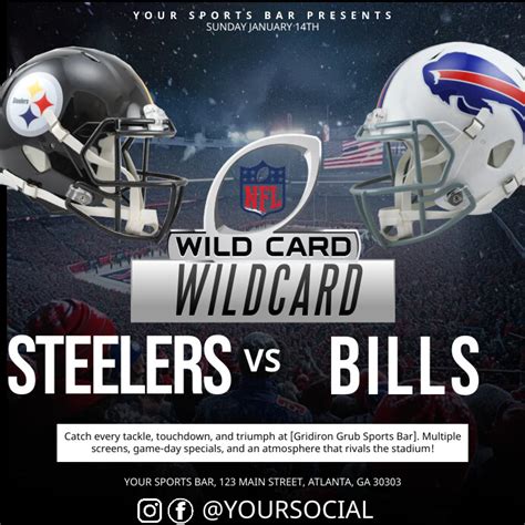 Nfl Playoffs Steelers Vs Bills American Foot Template Postermywall