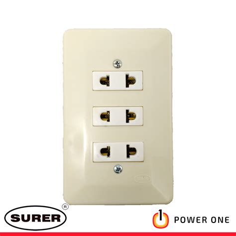 Surer 13 124 3 Gang Convenience Outlet Flush Type DIY Series 1pc