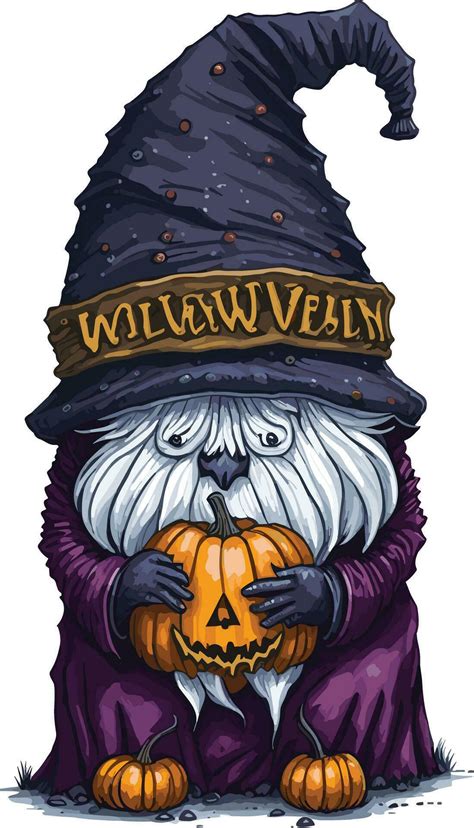 Watercolor Hand Drawn Halloween Gnome Vector Art At Vecteezy