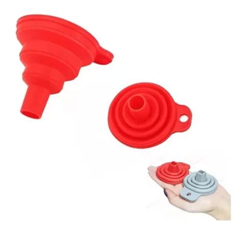 Funil Retrátil Cozinha Dobrável Flexível Silicone Casa Ape MercadoLivre